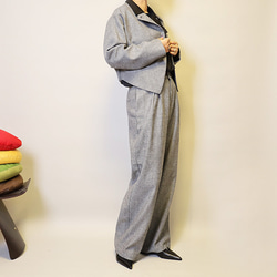 今なら即納♪お得♪斜文織りセットアップ普段〜式にもフォーマル卒業・入学式 スーツ ショートジャケット+ロングパンツ 4枚目の画像