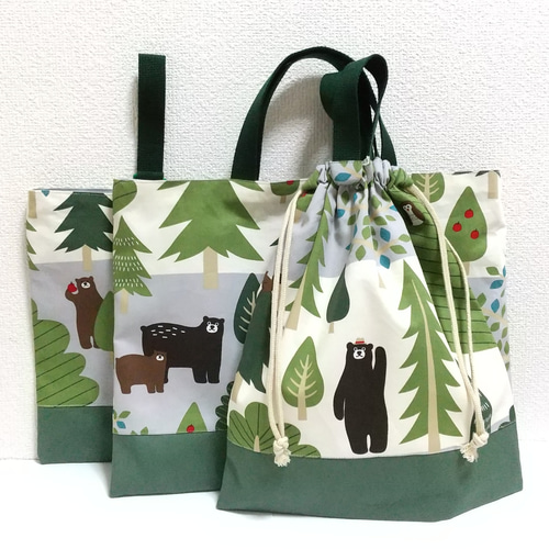 トップ くまさん くすみグリーン 入園入学3点セット ☆1セット限定特価