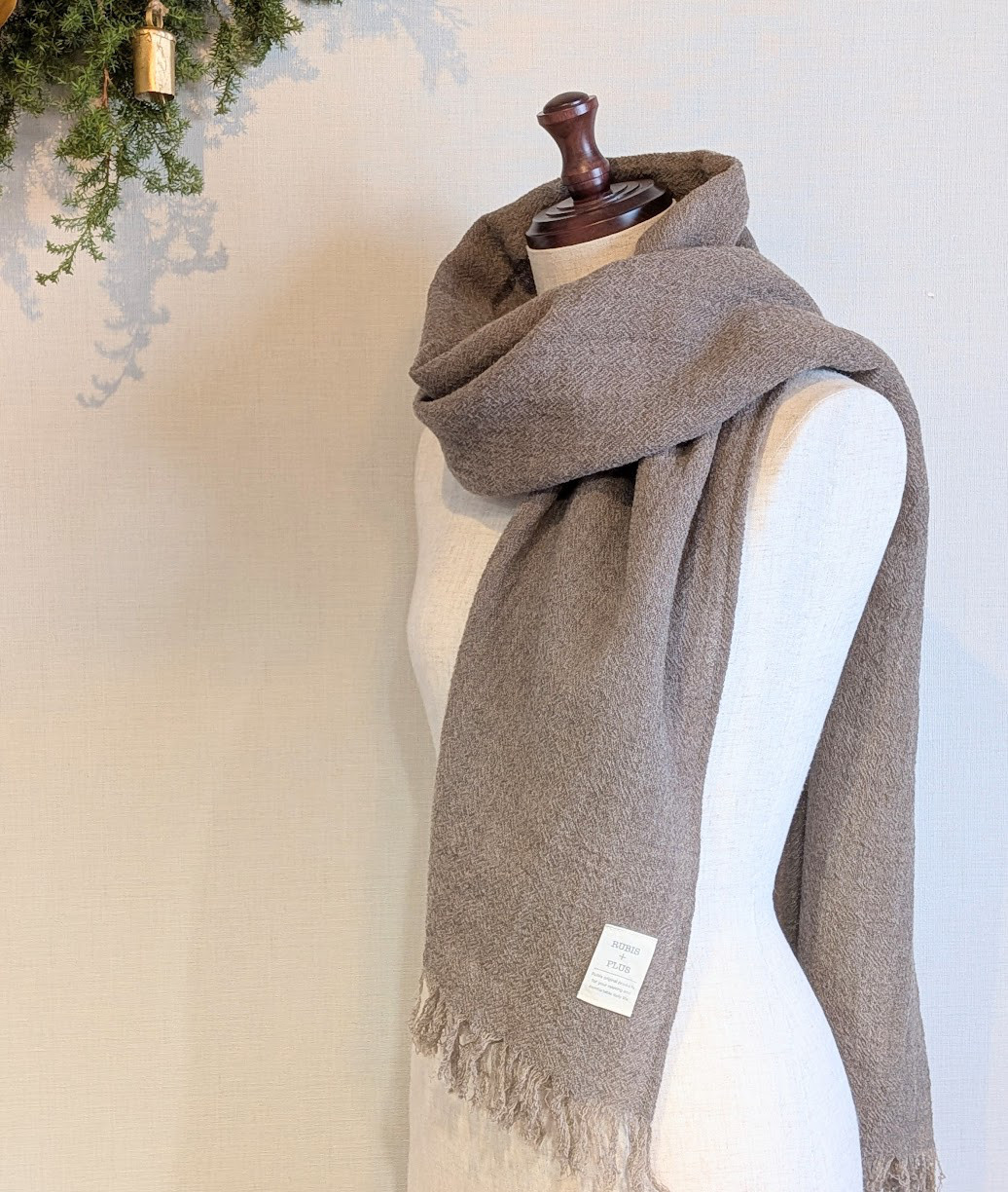 ふっくらウールガーゼ マフラー_モカブラウン
