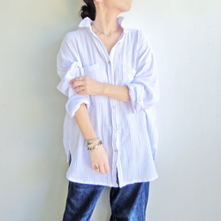 ガーゼオーバーシルエットシャツ（サンドカーキ） 16枚目の画像