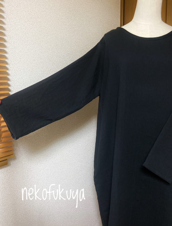 A様専用のオーダーページ ダブルガーゼのシンプルワンピース /LL〜3Lサイズ(サイズ展開予定です)☆受注製作です☆ 2枚目の画像