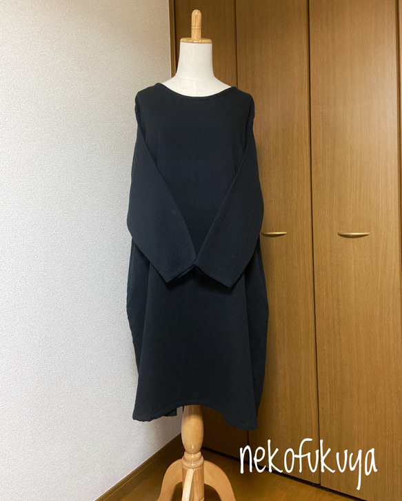 A様専用のオーダーページ ダブルガーゼのシンプルワンピース /LL〜3Lサイズ(サイズ展開予定です)☆受注製作です☆ 1枚目の画像