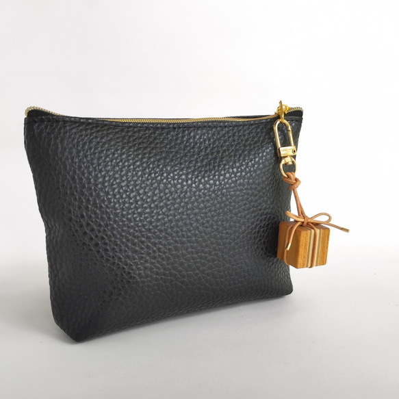 寄木と革紐で作ったギフトボックスのファスナーチャーム /  バッグチャーム 《type F》 4枚目の画像