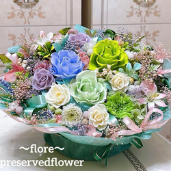 ✨特大✨たくさんのミックスバラプリザーブドアレンジ✨ラッピングのまま飾れますよ 送料無料、ラッピング込み】✨茶色＆ベージュバラミックス