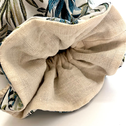 《 1点物* 》AMADEUSのマニフィーク巾着バッグ SAFECO社フランス輸入ジャガード生地 太番手フレンチリネン 11枚目の画像