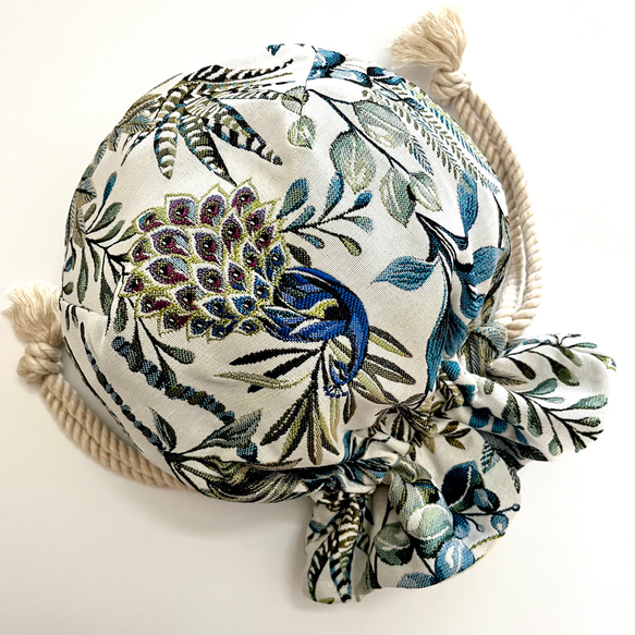 《 1点物* 》AMADEUSのマニフィーク巾着バッグ SAFECO社フランス輸入ジャガード生地 太番手フレンチリネン 7枚目の画像