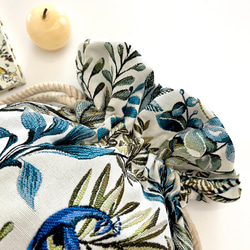 《 1点物* 》AMADEUSのマニフィーク巾着バッグ SAFECO社フランス輸入ジャガード生地 太番手フレンチリネン 4枚目の画像