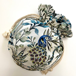 《 1点物* 》AMADEUSのマニフィーク巾着バッグ SAFECO社フランス輸入ジャガード生地 太番手フレンチリネン 6枚目の画像