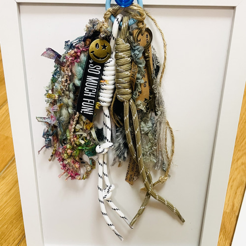 じゃらじゃらキーホルダー キーホルダー バッグチャーム ベージュ ニコ