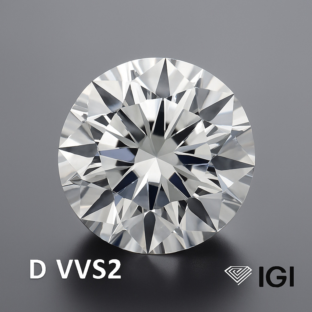 1.0カラット、カラーD、無色、ラウンドブリリアント、エクセレントカット、ラボグロウンダイヤモンド、VVS2クラリティ、