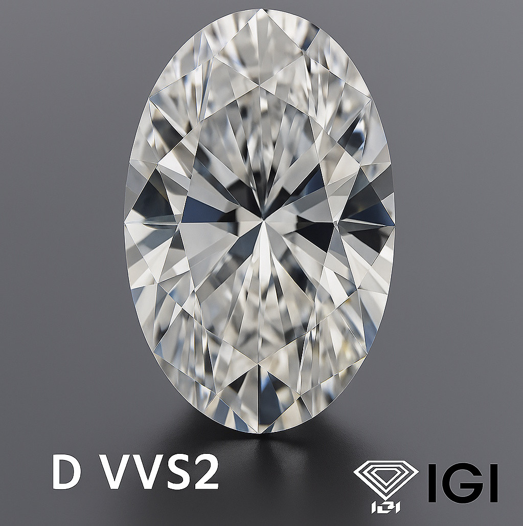 1.0カラット、カラーD、無色、ファンシーエクセレントカット、ラボグロウンダイヤモンド、VVS2クラリティ、IGI認定