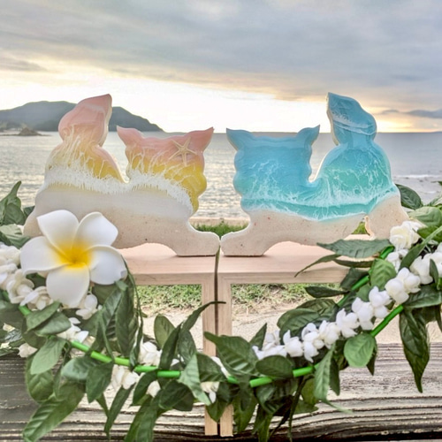 シーサー（Mサイズ）|レジン海アート オーシャンレジン 沖縄 玄関の