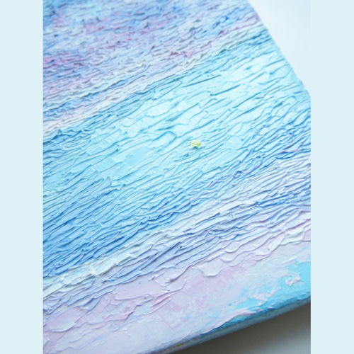 送料無料][匿名配送]一点もの 空 星 夕焼け 油絵 油彩 絵 絵画 南雲も