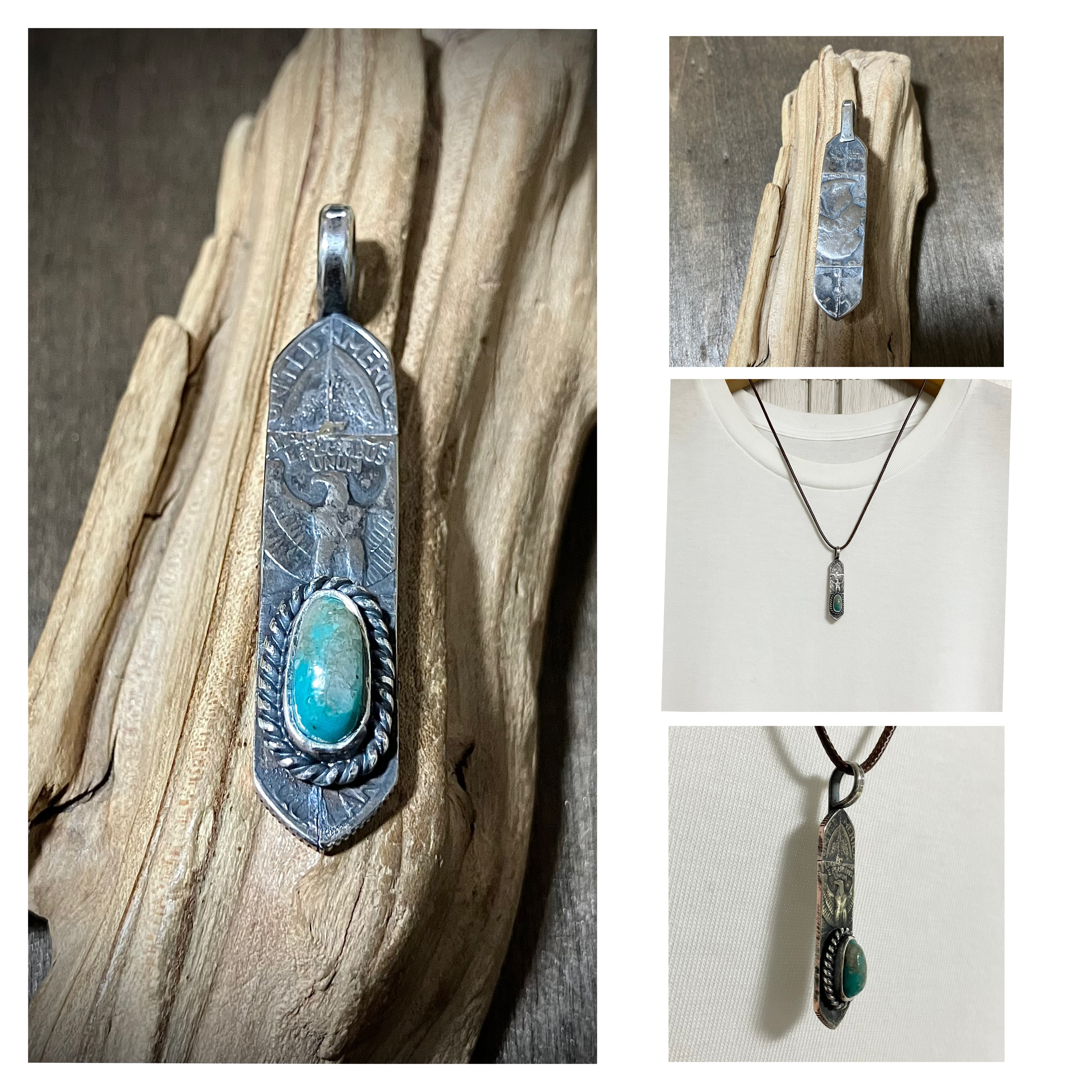 ソノラン　ターコイズ　ヴィンテージ　フェザー　シルバー　ネックレス ソノラン ターコイズ ヴィンテージコイン フェザー シルバー