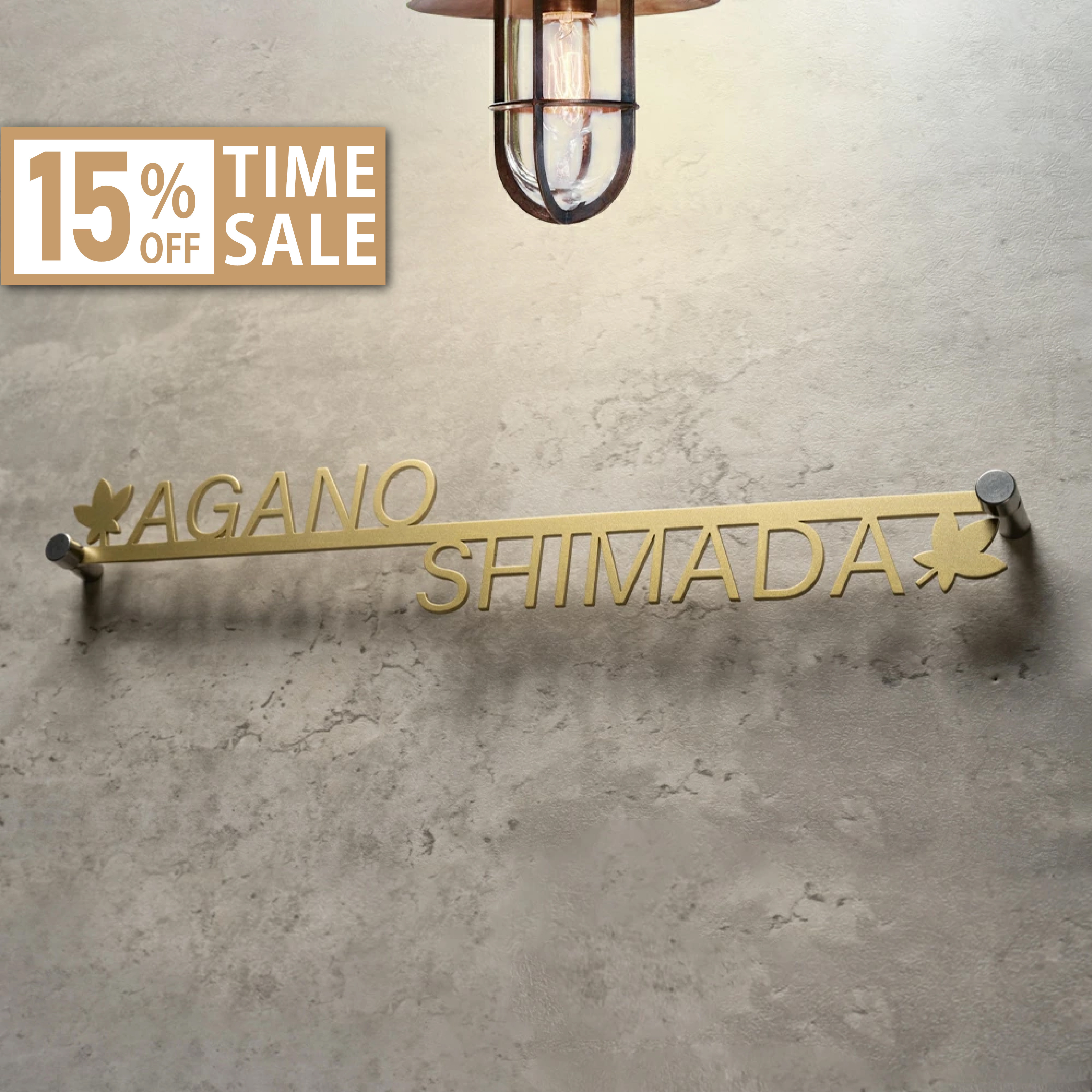 ★15％OFF 先着限定★表札 ステンレス 戸建て アイアン調 二世帯表札 一軒家用 オシャレ玄関 k014