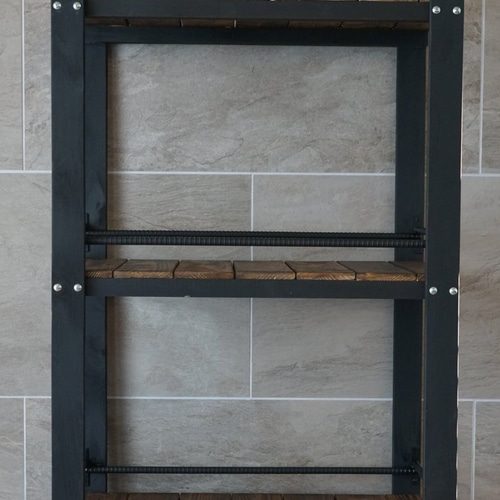 宮崎の桧香るウイスキーラック 棚 鉄×木製アイアンラック／おうちバー