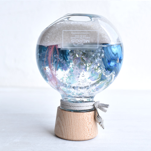 ハーバリウム】『スノードーム』オーロラ海月（クラゲ）〜幻想の海