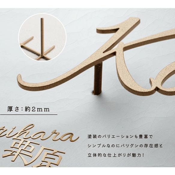 表札 おしゃれ 戸建て ステンレス 玄関 アイアン 切り文字 漢字 ホームサイン k0018 5枚目の画像