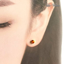 ✴︎つけっぱなしOK✴︎ 天然 ファイアオパール ベゼルピアス 4mm 宝石質AAA 316 片耳用 10月誕生石 12枚目の画像