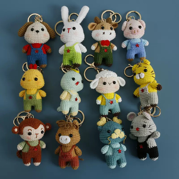 毛糸 手作り 編みぐるみ ニット製品 キーホルダー バッグチャーム