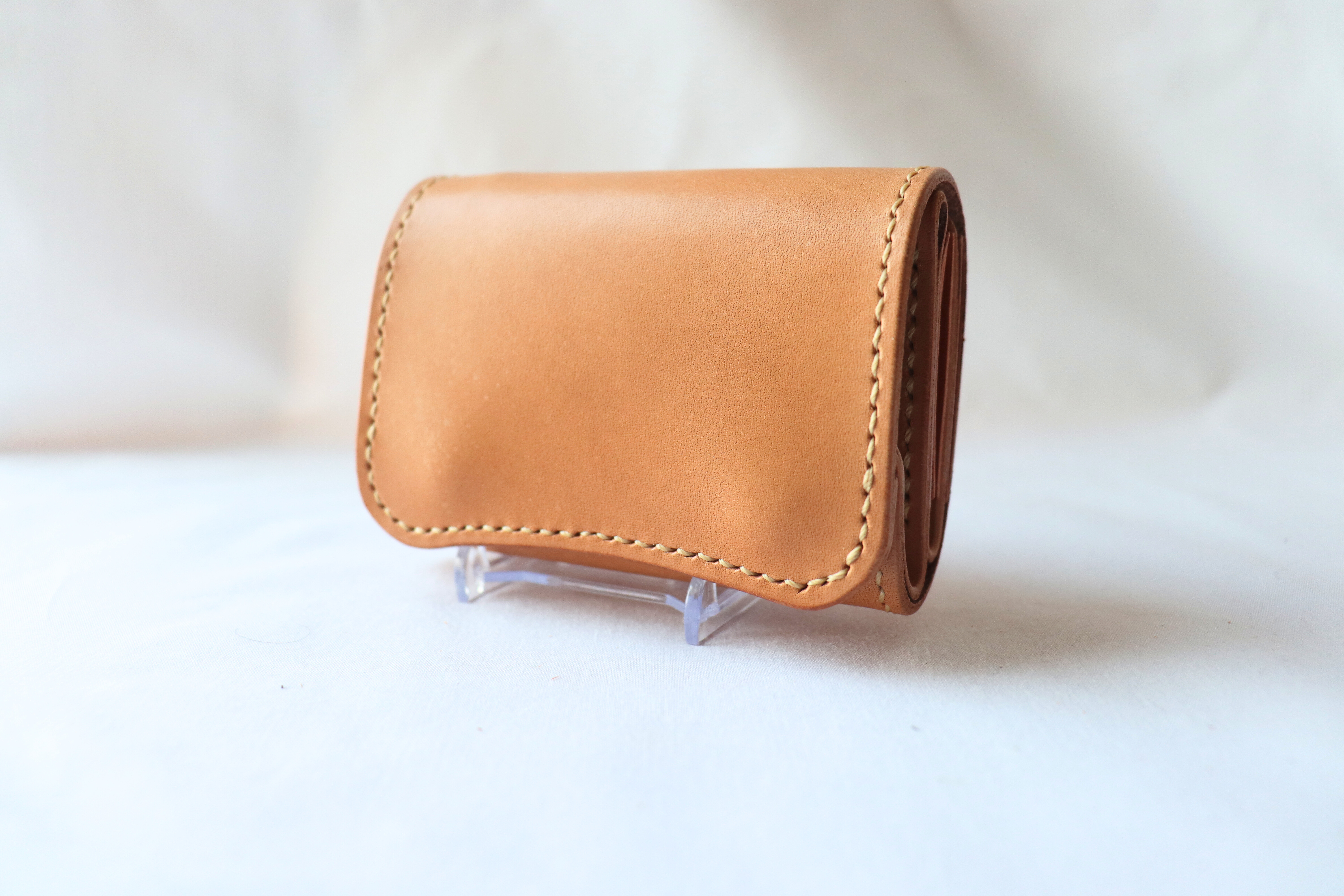 栃木ヌメ革　三つ折りミニ財布