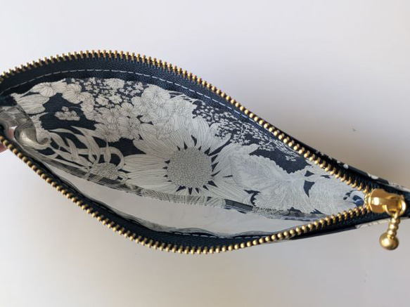 ペンケース小　メガネケース　クリアポーチ　スイムダンクレア　リバティ　ラミネート　♡向日葵、ゼニアオイ、アンゼリカ　他 6枚目の画像