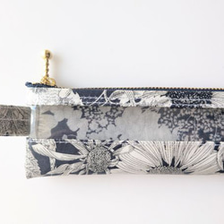 ペンケース小　メガネケース　クリアポーチ　スイムダンクレア　リバティ　ラミネート　♡向日葵、ゼニアオイ、アンゼリカ　他 4枚目の画像