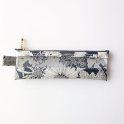 ペンケース小　メガネケース　クリアポーチ　スイムダンクレア　リバティ　ラミネート　♡向日葵、ゼニアオイ、アンゼリカ　他 1枚目の画像