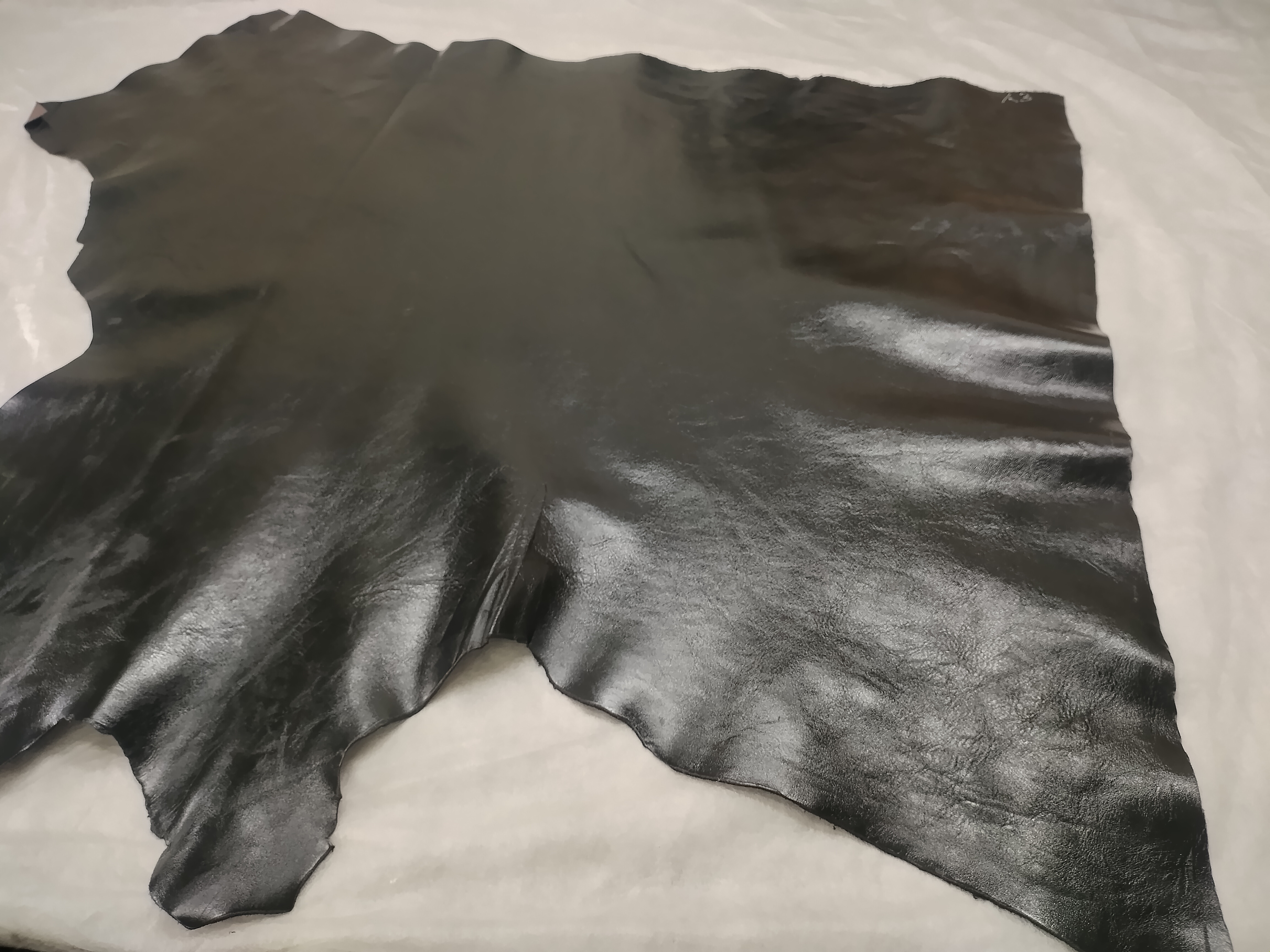 【セール品】 茶芯ヌメホース #Black 革の大きさ縦80㌢、横90㎝前後　革の厚み1.3mm前後