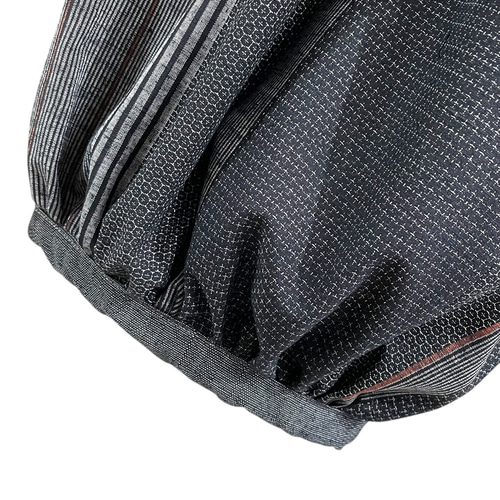 送料無料 着物 リメイク ぽってり可愛い ふくらみパンツ 紬 縞 正絹