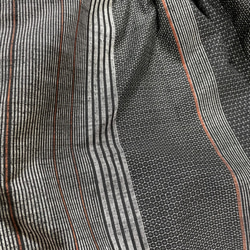 送料無料 着物 リメイク 紬 縞 正絹切替 もんぺバルーンパンツ ハンドメイド 5枚目の画像