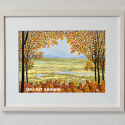 美瑛・青い池03」アクリル画 原画 風景画 額縁付 SMサイズ 絵画