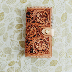 システム手帳 レザーカービング バイブルサイズ 革 手帳 王様とゆ