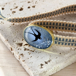 【新品】半幅帯　正絹本番大島とポリエステルちりめんリバーシブル　 繋ぎ目のない半幅帯　　オリジナル 12枚目の画像