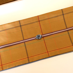 【新品】半幅帯　正絹本番大島とポリエステルちりめんリバーシブル　 繋ぎ目のない半幅帯　　オリジナル 7枚目の画像