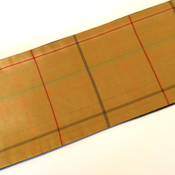 【新品】半幅帯　正絹本番大島とポリエステルちりめんリバーシブル　 繋ぎ目のない半幅帯　　オリジナル 6枚目の画像