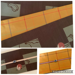 【新品】半幅帯　正絹本番大島とポリエステルちりめんリバーシブル　 繋ぎ目のない半幅帯　　オリジナル 10枚目の画像