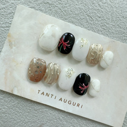 彼岸花 ネイルチップ ショート フラワー ヒガンバナ ひがんばな 短め 小さめ 夏 秋 20代 30代 40代 50代 2枚目の画像