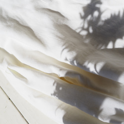 ■フリルハイネック リネンコットンブラウス（ホワイト）前後2WAY・受注制作／ナチュラルコーデ 9枚目の画像