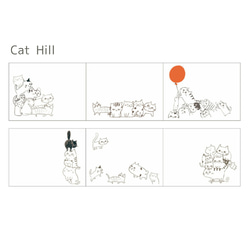 新入荷！日本製！『シンプルなロールふせん【Cat Hill 猫】 80シート巻 』～45×60mm　1個～ 2枚目の画像