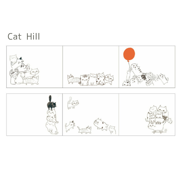 新入荷！日本製！『シンプルなロールふせん【Cat Hill 猫】 80シート巻 』～45×60mm　1個～ 2枚目の画像
