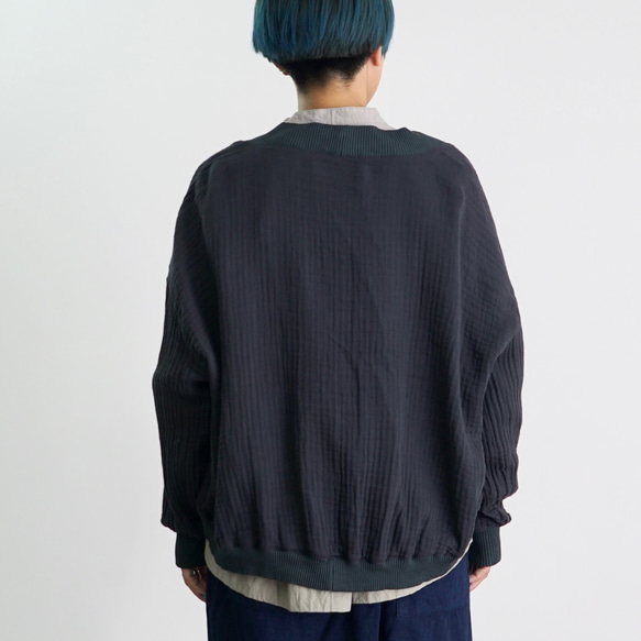 【数量限定】ポータブルカーディガン/三河木綿ヘリンボーン/選べる3カラー 12枚目の画像