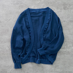 【数量限定】ポータブルカーディガン/三河木綿ヘリンボーン/選べる3カラー 2枚目の画像