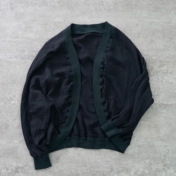 【数量限定】ポータブルカーディガン/三河木綿ヘリンボーン/選べる3カラー 6枚目の画像