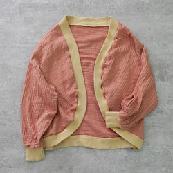 【数量限定】ポータブルカーディガン/三河木綿ヘリンボーン/選べる3カラー 4枚目の画像