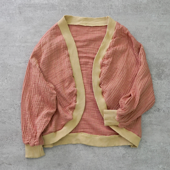 【数量限定】ポータブルカーディガン/三河木綿ヘリンボーン/選べる3カラー 4枚目の画像