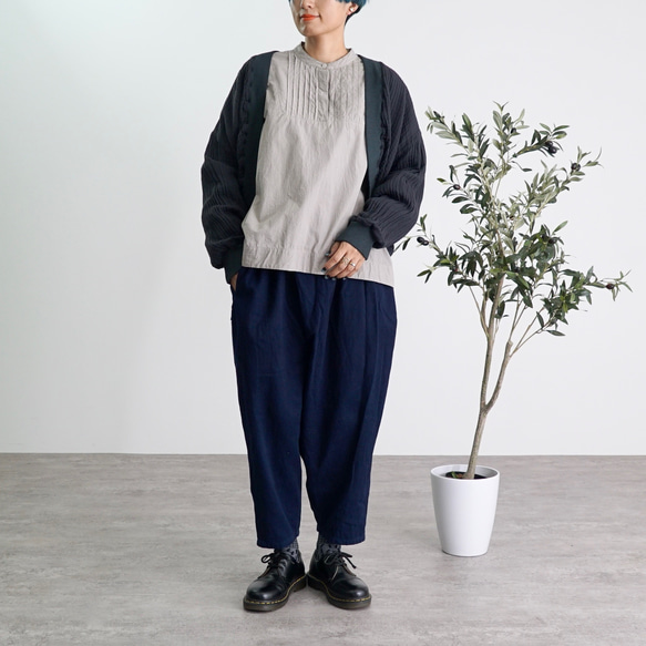 【数量限定】ポータブルカーディガン/三河木綿ヘリンボーン/選べる3カラー 11枚目の画像