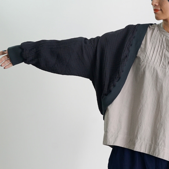【数量限定】ポータブルカーディガン/三河木綿ヘリンボーン/選べる3カラー 13枚目の画像
