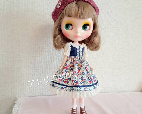 リカちゃん ブライス アウトフィット ～ハリネズミワンピース／ベージュ 4b09368a89b1f8d6e5d9bf09d6832b
