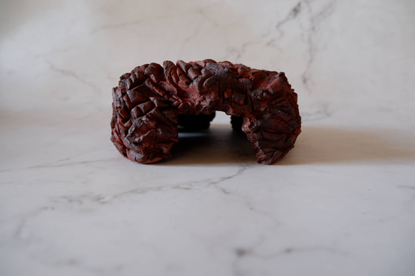 4.5号赤土裂紋四角爬虫類シェルター272　ウェット　陶器製　作家もの　沖縄 3枚目の画像